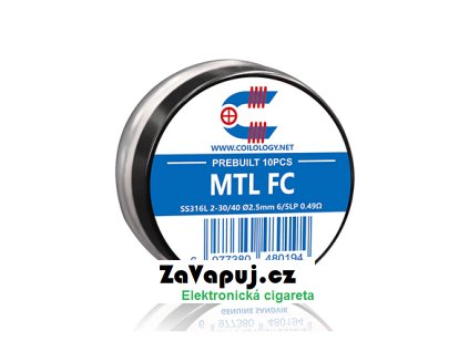 Předmotané spirálky Coilology Sandvik MTL Fused Clapton SS316L (10ks) odpor 0,49ohm