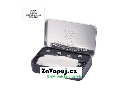 Předmotané spirálky Coilology Handcrafted Sandvik Alien Ni80 (4ks) odpor 0,28ohm