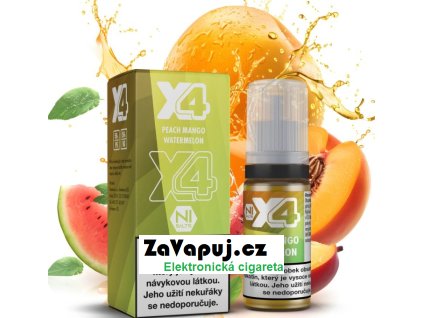liquid x4 bar juice broskev mango a meloun peach mango watermelon 10ml 20mg