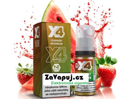 liquid x4 bar juice jahoda a meloun strawberry watermelon 10ml 20mg