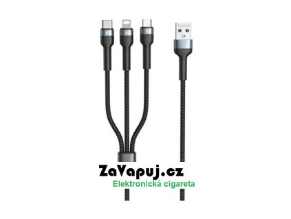 Dobíjecí kabel 3v1 Remax RC-124th Jany Series (Černý)
