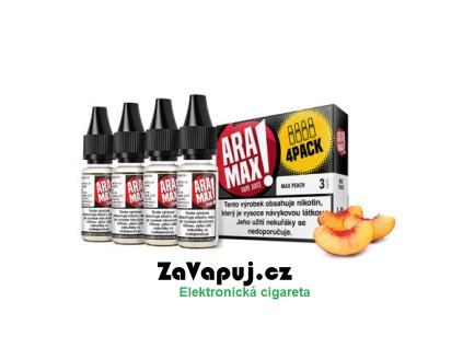 Liquid Aramax Max Peach (Broskev) 4x10ml 12mg