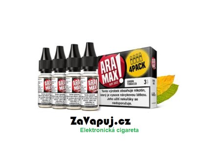 Liquid Aramax Green Tobacco (Kořeněný tabák) 4x10ml 3mg