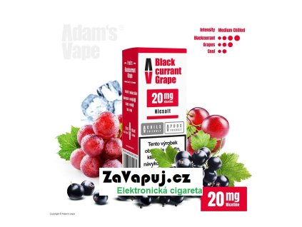 Liquid Adam's Vape SALTS Blackcurrant Grape (Černý rybíz a hroznové víno) 10ml 20mg