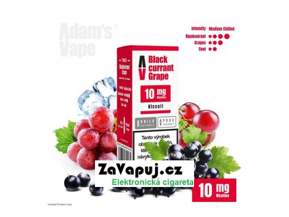 Liquid Adam's Vape SALTS Blackcurrant Grape (Černý rybíz a hroznové víno) 10ml 10mg