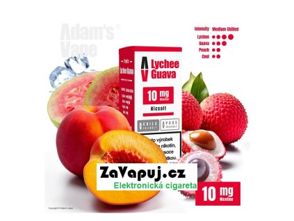 Liquid Adam's Vape SALTS Lychee Guava (Liči, guava a broskev) 10ml 10mg