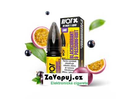 Liquid RIOT X Salt Blackcurrant & Passionfruit (Černý rybíz a marakuja) 10ml 5mg