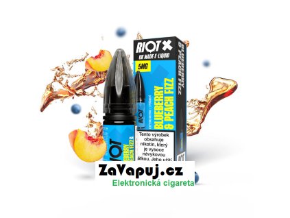 Liquid RIOT X Salt Blueberry & Peach Fizz (Borůvka a broskvová limonáda) 10ml 5mg