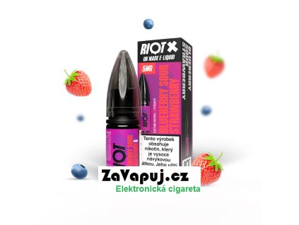 Liquid RIOT X Salt Blueberry Sour Strawberry (Kyselá borůvka a jahoda) 10ml 5mg