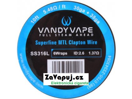 Vandy Vape Superfine MTL Clapton odporový drát SS316 3m