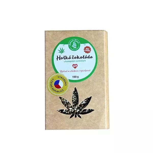 Hořká čokoláda s konopným semínkem 100g BEZ CUKRU!