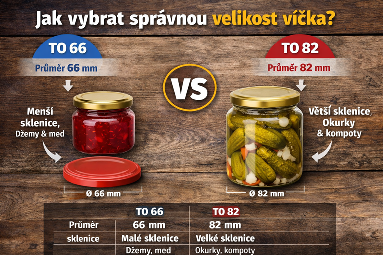 Jak vybrat správnou velikost víčka Twist Off: TO 66 vs TO 82