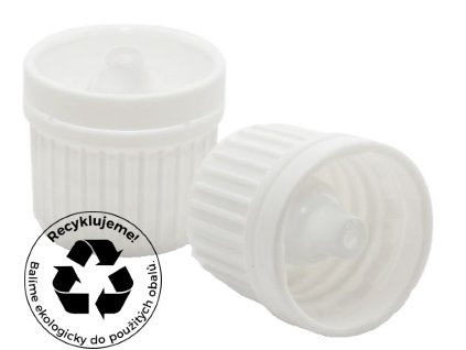 Uzávěr bílý s pojistným kroužekm a okrajovým kapátkem