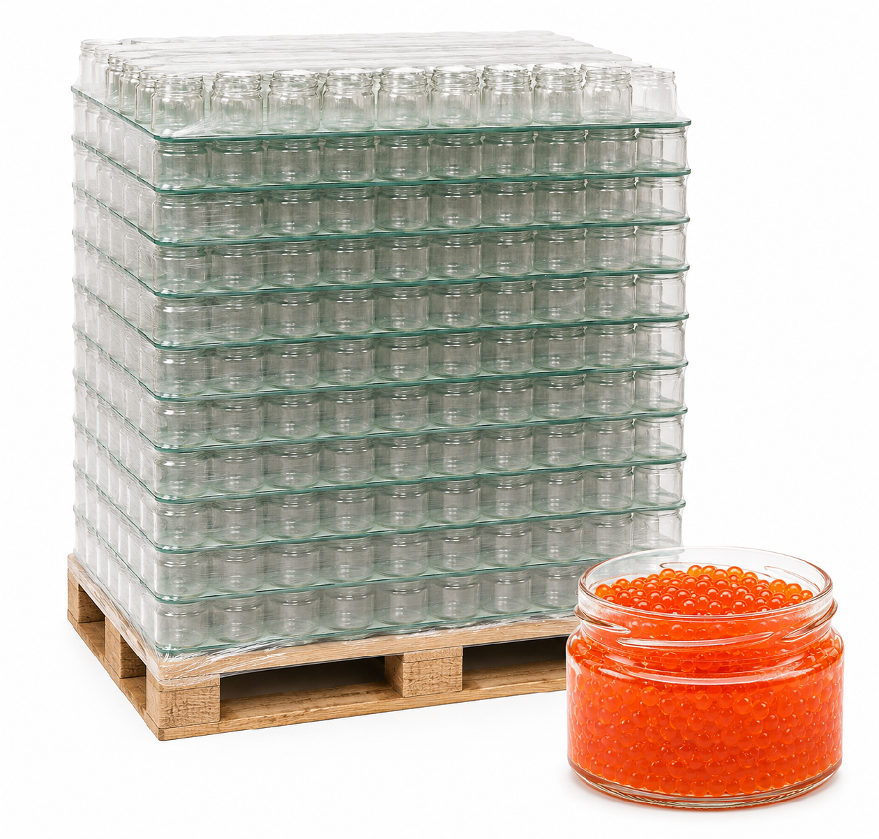 Paleta zavařovací sklenice 250 ml CAVIAR | Zavarovacisklo.cz PALETA/počet ks na paletě: 5070