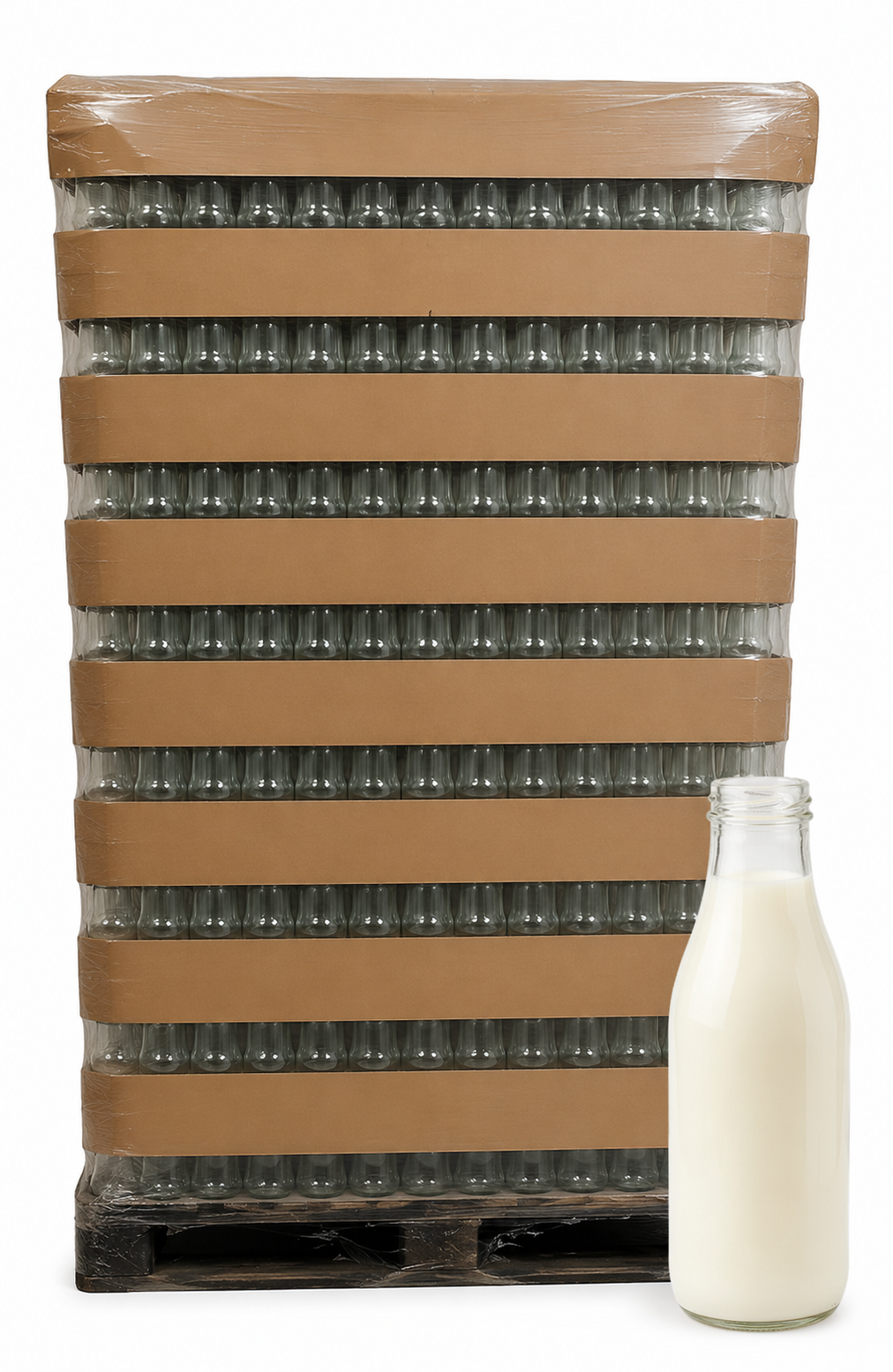 Lahev na MLÉKO 1000 ml / PALETA - TO 43 | Zavarovacisklo.cz Počet kusů v balení: 1200