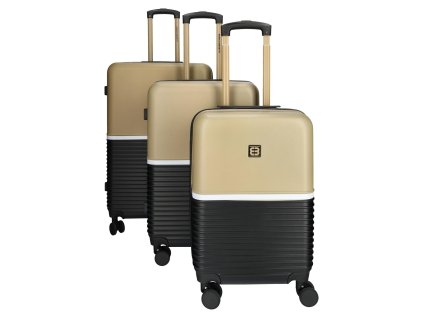 Sada cestovních kufrů Enrico Benetti Princetown 21000-03 (Barva Black-Camel)