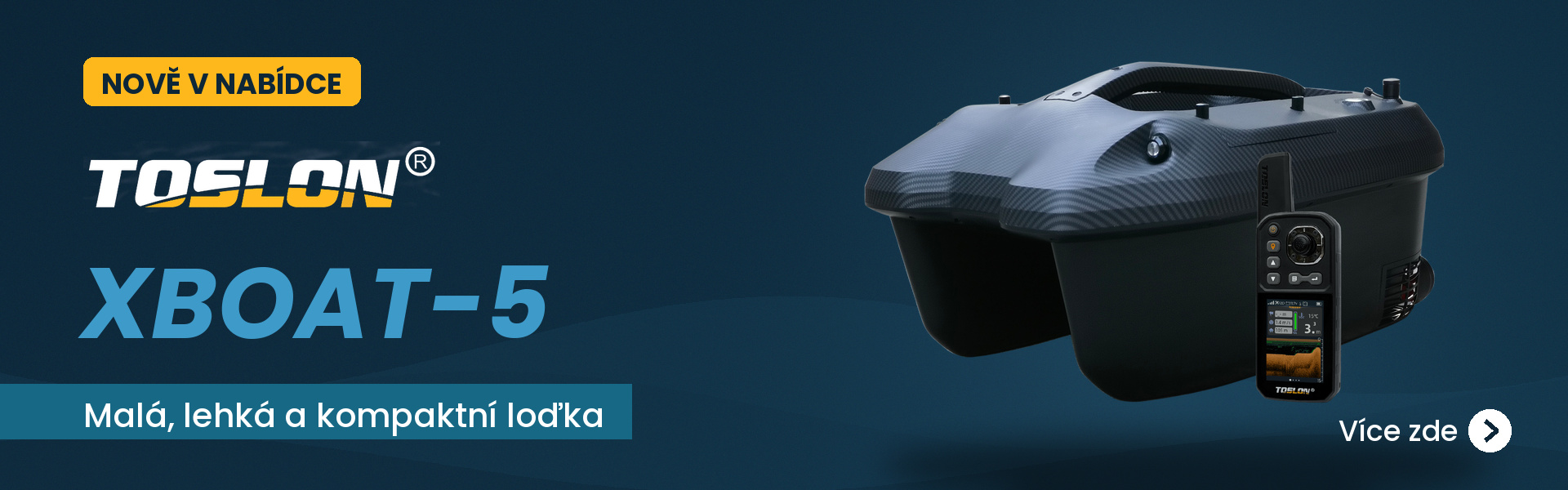 Zavážecí loďka Toslon XBOAT-5  s GPS a sonarem