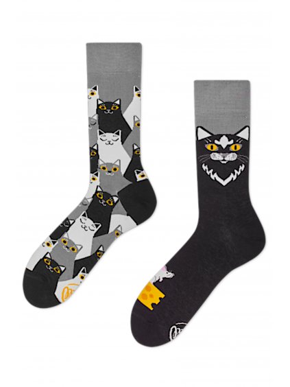 Veselé ponožky černé kočky