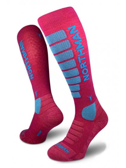 Ponožky Northman Ski compress růžová