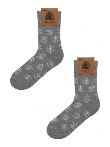 Ponožky alpaka vločky tmavě šedá 2 se stitkem