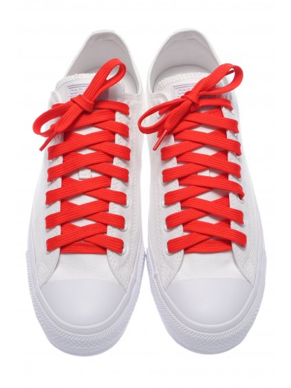 Ploché tkaničky do bot červené 2
