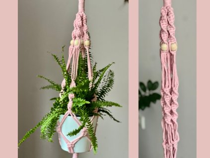 Závěsný květináč celorůžový