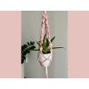 Závěsný květináč růžový s přírodním lemem