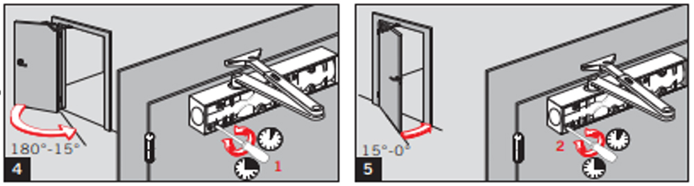 Instalační a servisní seřízení dveřního zavírače