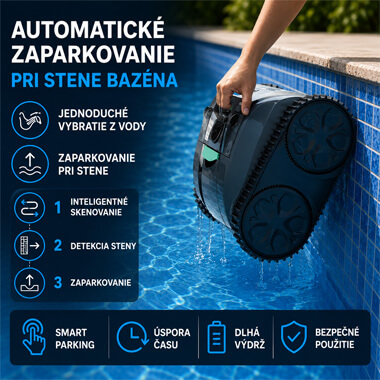 WYBOT C1 Pro – automatické zaparkovanie pri okraji bazéna