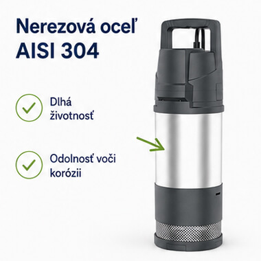 Nerezová konštrukcia AISI 304 čerpadla LEO LKS-1102SE
