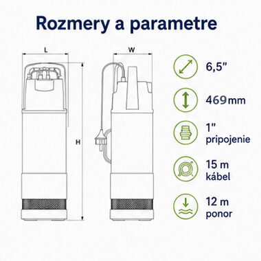 Rozmery a technické parametre čerpadla LEO LKS-902SE
