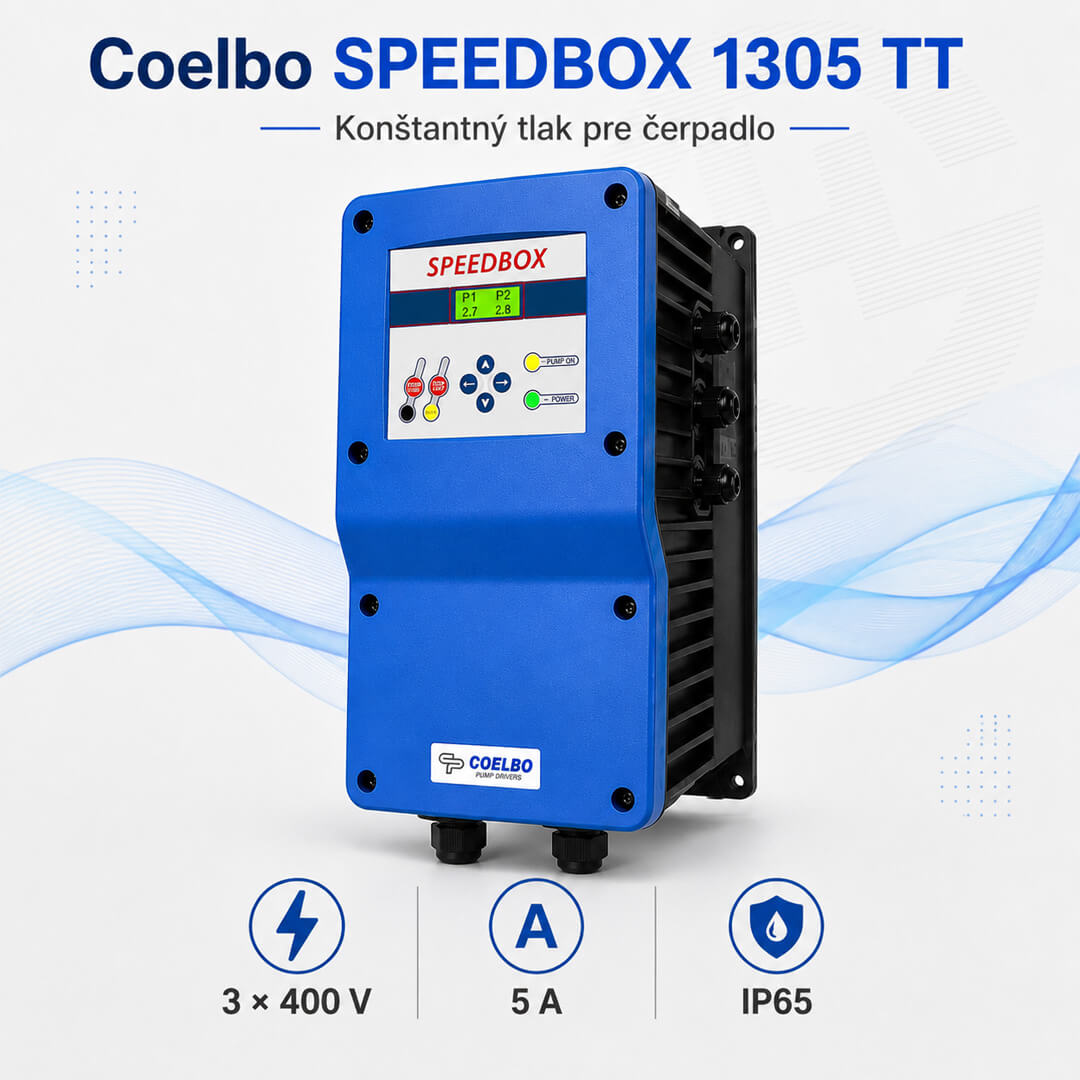 Frekvenčný menič Coelbo SPEEDBOX 1305 TT pre trojfázové čerpadlá