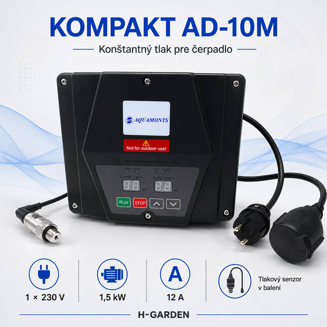 Frekvenčný menič KOMPAKT AD-10M 1,5 kW pre jednofázové čerpadlá