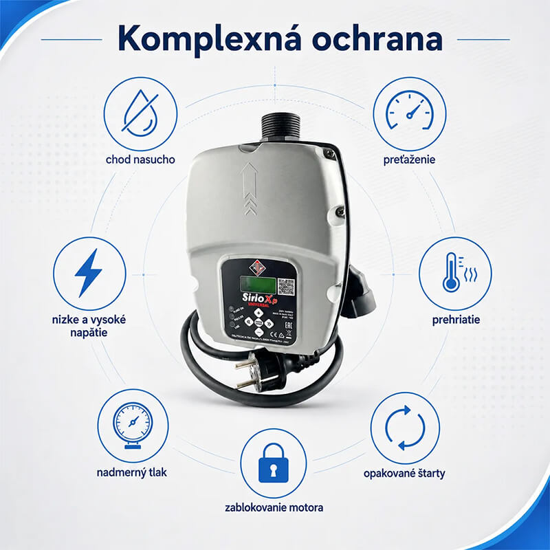 Komplexná ochrana čerpadla frekvenčným meničom SIRIO UNIVERSAL XP