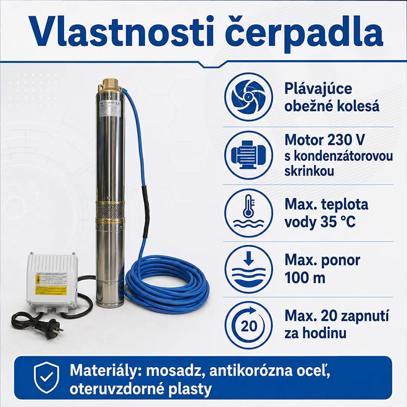 Plávajúce obežné kolesá a vlastnosti ponorného čerpadla AQUANAUT 96 C/7