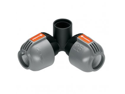 L-kus 25 mm x vnútorný závit 3/4", rohová prípojka zadažďovača