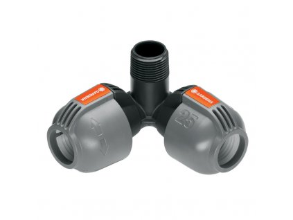 L-kus 25 mm x vonkajší závit 3/4", rohová prípojka zadažďovača