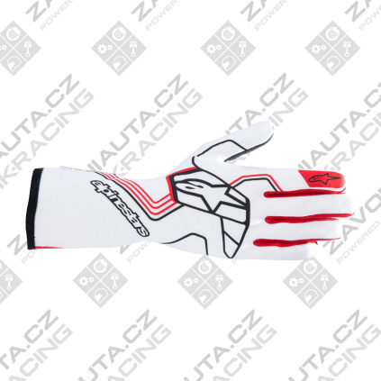 Alpinestars rukavice Tech-1 Race v4 FIA/SFI bílá/červená