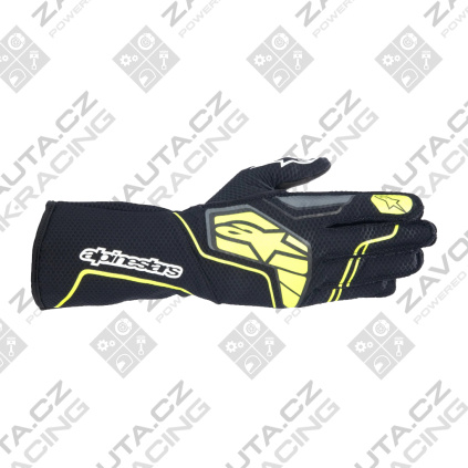 Alpinestars rukavice Tech-1 KX v4 - FIA 8877-2022 - šedá/černá/žlutá