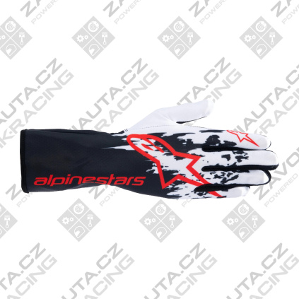 Alpinestars rukavice Tech-1 K v3 - FIA 8877-2022 - černá/bílá/červená