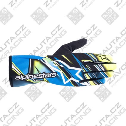 Alpinestars rukavice Tech-1 K Race v2 Competition žlutá/modrá/bílá