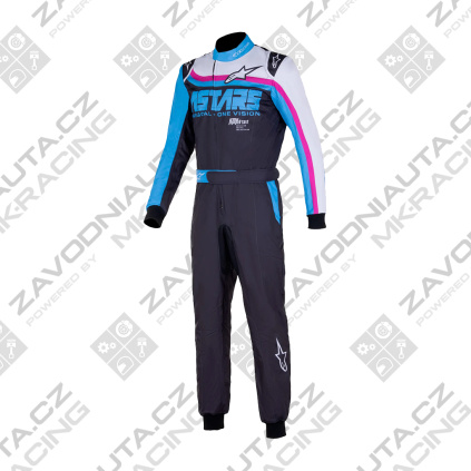 Alpinestars kombinéza KMX-9 v3 Graphic 2 - FIA 8877-2022 - černá/modrá/růžová