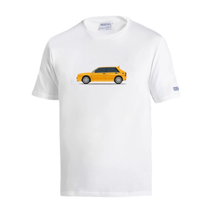 Sparco pánské tričko Lancia HF Delta Integrale bílá/žlutá - přední strana