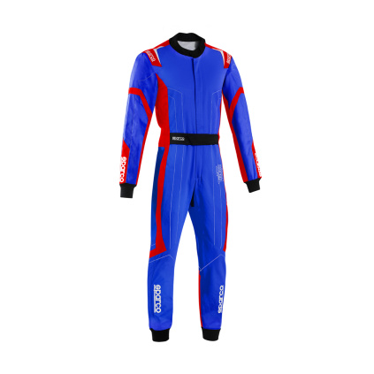 Sparco kartingová kombinéza Thunder Advanced modrá/červená - přední strana