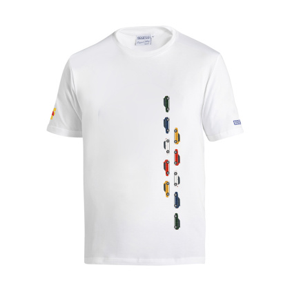 Sparco pánské tričko Lancia Delta HF Collection bílá - přední strana