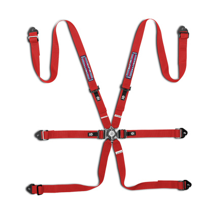 Sparco 6-bodový pás Competition H-2 PD Martini Racing FIA 8853-2016 - červená