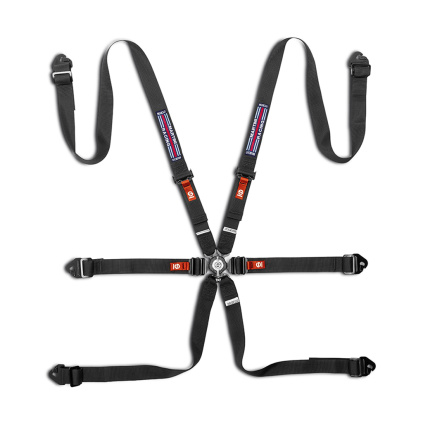 Sparco 6-bodový pás Competition H-2 PD Martini Racing FIA 8853-2016 - černá