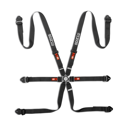 Sparco 6-bodový pás Competition H-2 PD FIA 8853-2016 - černá