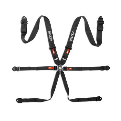 Sparco 6-bodový pás Competition H-3 Steel FIA 8853-2016 - černá