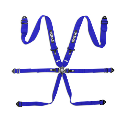 Sparco 6-bodový pás Competition H-3 Steel FIA 8853-2016 - modrá